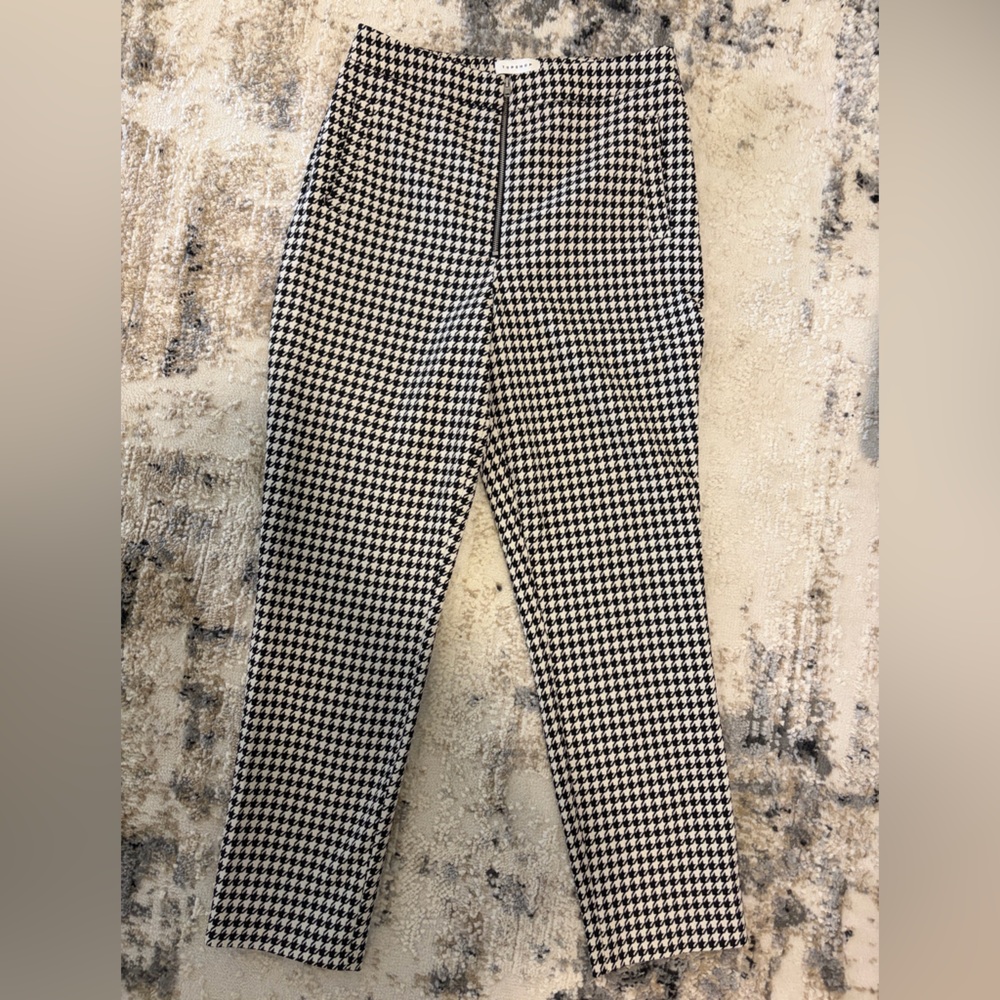 Topshop Houndstooth Skinny Pants - Black & White